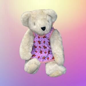 Vermont Teddy Bear 1992 Plush Hand Jointed USA 18" Cowgirl Vest Apron Vintage